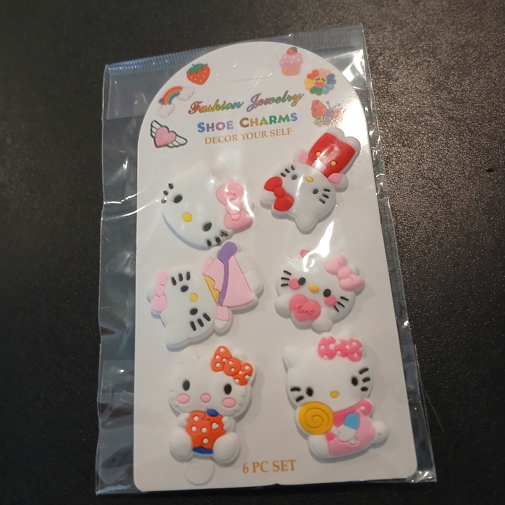 Hello Kitty Shoe Charms Set - Pink, Red, and Orange